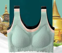출산 정보 Thai Latex 속옷 여성 섹시한 레이스 아름다운 뒤로 철강 반지 조끼 브래지어 원활한 수집