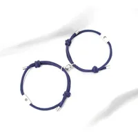 Bedelarmbanden magnetisch paar attractie Lange afstand verstelbare bijpassende Moon Sun Bead Bracelet Friendship Gift for Friends Lovers