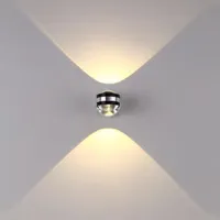 Lámpara de pared Lukloy LED Decoración interior Fondo Ligera de cristal redondo Sala de estar moderna dormitorio de dormitorio