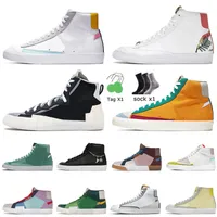 Blazer Mid 77 Vintage Mens Womens Running Shoes Flyleather Ruohan Wang Thermal White Catechu Indigo Grim Reaper Have A Good Game Mosai Green Sports Sneakers Trainers