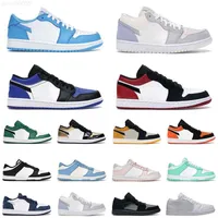 1S Low UNC Shoes Outdoor Shoes Men Women Pine Verde Black Toe Shattered Backmed Board Backmed Trainer Sports Sports Sports