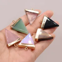 Natürliche Stein Dreieck Charms Rose Quarz Heilung Reiki Kristall Anhänger DIY Halskette Ohrringe Frauen Modeschmuck Finden von 25x32mm