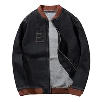 男性のジャケットメンズ服のジャケットジーンズホムのための男性スタイルのベステジーンenプラスサイズのフリースの厚い