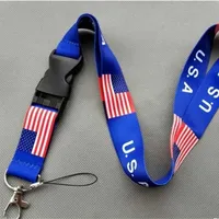 Mit Metallclip 50 cm lang Joe Biden USA Flagge Trump Lanyard Handy String Seile Blau Farbe Hängende Brustkarten Kamera Lanyards US-Präsident Requisiten H12SHX