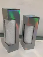 10pcs holographic box fit 20oz 30oz straight skinny stainless steel tumbler with plastic lids laser boxes