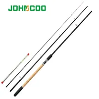 Johncoo羽毛40Tカーボン軽量フィーダー釣り竿3.6m 3.9m 3セクション3つの異なるチップステスト90g 120g 150g 211123