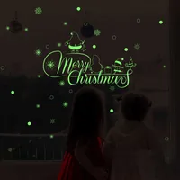 Neue Frohe Weihnachten Leuchtaufkleber Kinderzimmer Dekorative fluoreszierende Aufkleber Wohnzimmer Windows Dekorative Wohnkultur