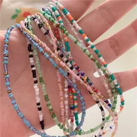 Bohemian Colorful Semen Beads Choker Necklace para las mujeres Girls New New Hecho Hecho Hecho Cuello Collar Collares Regalos de Joyería
