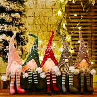 24 Hours Shipping!! ED Light Christmas Tree Wool Gnome Doll Pendants Ornaments Knitting Crafts Kids Gift Xmas Party Decorations MO29