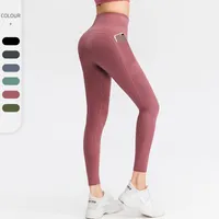 Femmes Pantalons de yoga Taille Européenne Sports Fitness Fitness Active Gym Leggings High Tailled Seashout Collants avec poches