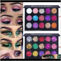 Eyes Health & Beauty Drop Delivery 2021 Glitter Diamond Eyeshadow 15 Colors Single Palette Illuminator Makeup Shimmer Metal Eye Shadow Shine
