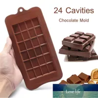 24 Izgara Kare Çikolata Kalıp Silikon Kalıp Tatlı Blok Kalıp Bar Blok Buz Silikon Kek Şeker Şeker Fırında Kalıp Fabrika Fiyat Uzman Tasarım Kalite Son Stil