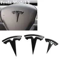 3 pcs Custom Cut Graphics Logo Envoltório Decalque para Tesla Modelo 3 / Y X S Distintivos do carro Acessórios Exterior