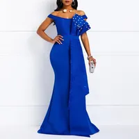 MD Bodycon Sexy Women Dress Elegant African Ladies Mermaid Beaded Lace Wedding Evening Party Maxi Dresses Year Clothes 220118