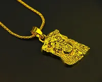 Anhänger Halsketten ZRM 10 teile / los Großhandel Modeschmuck Gold Charme Jesus Christus Stück Coole Halskette für Männer, Original Fabrikversorgung