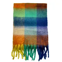 Autumn and Winter New Rainbow Sciarpa Plaid Sciarpa Donne Tassel Cashmere Patchwork Cape Assessuale Long Shawl Trend