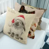 Подушка/декоративная подушка рождественские подушки покрывать декоративные Санта -Клаус снеговик лоськовый кошачий кот рисунок