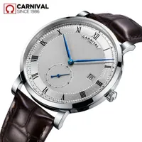 Karneval Männer UHR Schweiz Top Marke Luxus Automatische Mechansche Uhren Echtes Leder Relogio Wasserdicht Horloges