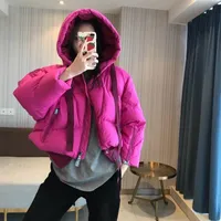 Женские куртки Корейская версия короткой хлопчатобумажной куртки хлопчатобумажная зима 2021 женщина с капюшоном