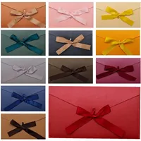 Greeting Cards 5pcs High Quality Ribbon Paper Envelopes Pearl DIY Wedding Business Invitation Gift