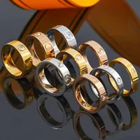 Drop Ship 4mm 5mm 6mm titanium steel Unisex love couple ring men women rose gold desinger rings jewelry for lovers couple gift size 5-11
