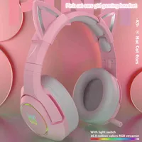 Yeni Ürün K9 Pembe Kedi Kulak Güzel Kız Oyun Kulaklık Mikrofon Ile Enc Gürültü Azaltma Yüksek Sadakat 7.1 Kanallar RGB Kulaklık ile