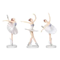 Decorative Objects & Figurines 3PCS Ballerina Statue Desktop Ornament Dancing Girl Crafts For Home Decor (White)