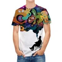 T-shirts T-shirts Cloudstyle Unga män Tryckt Tie-färg mode gata Cluture Färgpigment 3D-utskrift Kort ärm