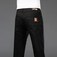 Мужские джинсы весенние и осень черные красные моды повседневный классический стиль Slim Fit мягкие брюки мужской бренд продвинутые растягивающие штаны