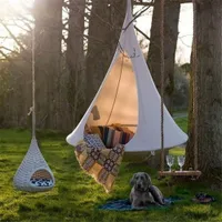 110x100 cm Cuchas voladoras y refugios Saucer Ligero portátil de nylon mochilero Camping Essentials Campamento Travel Treepee TreePee Tree For Kid