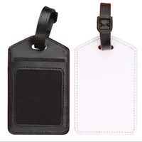10pcs Bag Parts Sublimation DIY White Blank Luggage Tags Travel Accessories Pu Suitcase ID Address Holder