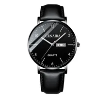 CRNAIRA BLACK STEEL Malla de malla Cuarzo Relojes para hombre Luminoso Calendario Reloj Big Tres manos Casual Business Hot Selling Wristwatches