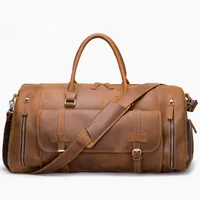 Duffel Bags Retro Crazy Cabe Couro Masculino Saco de Viagem Hand-Hand Bag Grande Capacidade De Camurça Bagagem Mensageiro