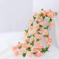 Dekorativa blommor kransar konstgjorda växter rotting körsbärsblommor hängande prydnad för trappor brud bröllopsfest bukett hem dekoratio