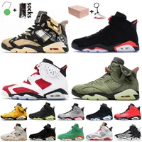 Top Fashion With Box Jumpman 6 6s Basketball Shoes Travis Scotts Cactus Jack Mens Trainers Black Infrared Carmine Tech Chrome Electric Green
