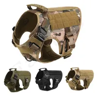 Militar Tactical Dog Harness Não puxar para grandes cães German Shepherd Doberman Labrador Serviço de Training Colares