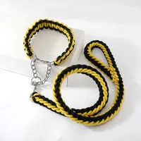 Nylon 8-Strand Double Color Dog Collars & Leashes Medium And Large Dogs Rope P-Chain Durable Pet Chain Factory Direct Sales