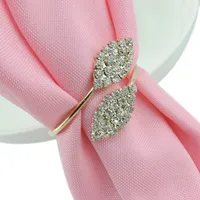 Glänsande kristall diamanter guld servett ring wrap serviette hållare bröllop bankett fest middag bord dekoration heminredning