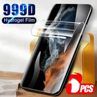 3 st Full böjd hydrogelfilm för Samsung Galaxy S22 Ultra Skärmskyddssumsung S 22 plus S22Ultra 5G Soft Films Ej glas