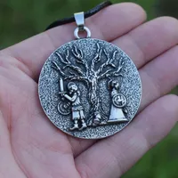 Sanlan 12pcs Norse Viking Love Drawing Trees Celebre a sus parejas nacidas Cadenas de collar