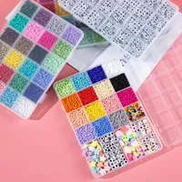 Other Glass Seed Beads Acrylic Mixed Letter Round Flat Alphabet Digital Cube Kit Handmade For DIY Bracelets Jewelry Making Craft