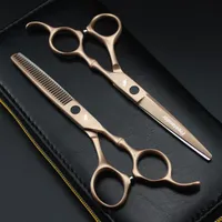 Hair Scissors Freelander Gold Hairdressing 6 Inch Professional Barber Cutting Shears Thinning Salon Scissor