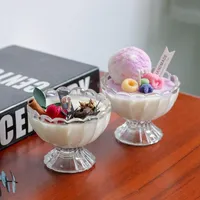 촛불 1pcs 아이스크림 향기로운 촛불 컵 빈 항아리 투명 유리 만들기 키트 150g