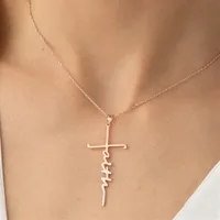 2021 Neue Edelstahl Kreuz Anhänger Halskette Glaube Halsketten Für Frauen Männer Modeschmuck Geschenk Pullover Chian Halskette