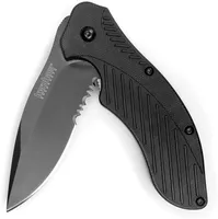 Kershaw Clash Pocket Knife 1605 1605CKTST。ブラックオキシドコーティングで。スピードセーフ開口部とリバーシブルポケットとガラス充填ナイロンハンドル
