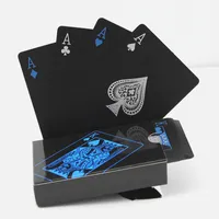 Vattentät PVC-plastspel Spelkort Set Trend 54PCS Deck Poker Classic Magic Tricks Tool Pure Färg Black Box-packad DHL