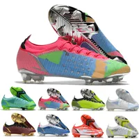 Men Soccer Shoes Ultralight Pro Football Boots Dragonfly 14 Elite Mds FG White/Metallic Kids Children Outdoor Non-Slip Cleats