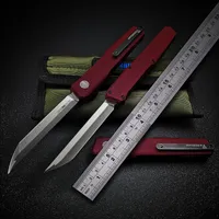 Blenderman SLM Savaş Bıçağı Çift Eylem 2nd Edition Kırmızı Taktik Otomatik Bıçaklar D2 Çelik Bıçak Havacılık AlüminyumT6-6061 Kolu Bechmade Knifes 3350 3320 3310