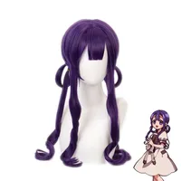 Costumes Anime Cosztkhp Anime Kwai Akane Aoi Purple Perruque Longue Perruque Costume Cosplay Jibaku Shounen Toilettes Hanako-Kun Synthétique Cheveux Synthétiques Perruque