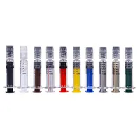 Colorful Glass Syringe 1ml with Luer Lock Bag 1CC Measurement Mark Acrylic Injector for Thick Oil Vape Cartridge Prefillinga29 a04